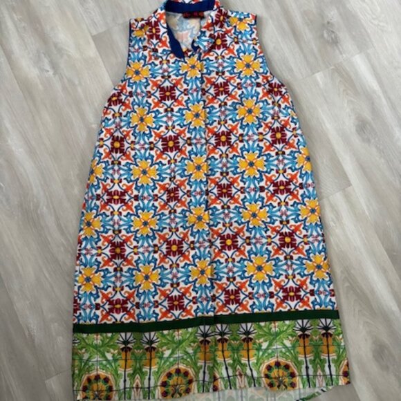 Isle by Melis Kozan Made in Turkey button up dress size small - Picture 1 of 5
